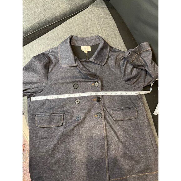 Eci New York NWT Womens Double-Breasted Jacket Grey Contrast Stitching Sz Large - Picture 7 of 11